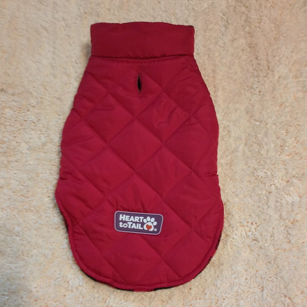 EUC~Heart to Tail Mediumweight Reversible Plaid Quilted Dog Puffer Coat (Small)